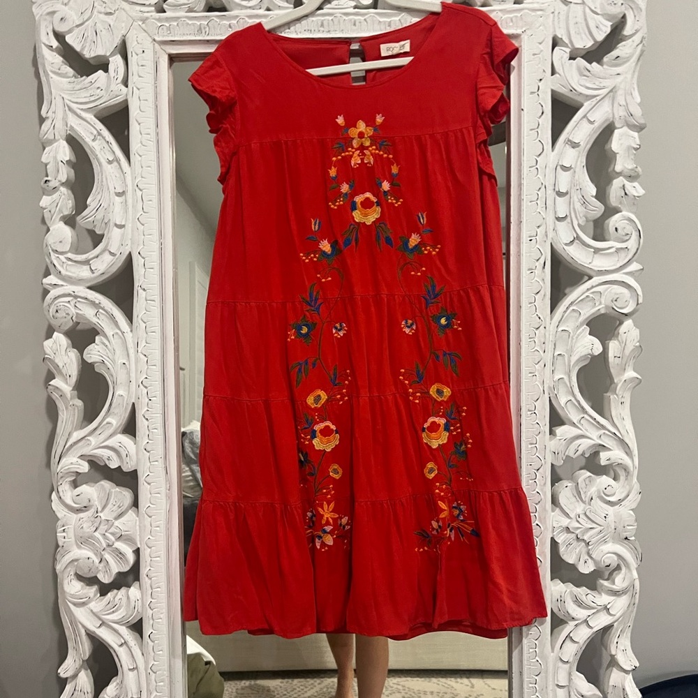 Tiered Red Dress